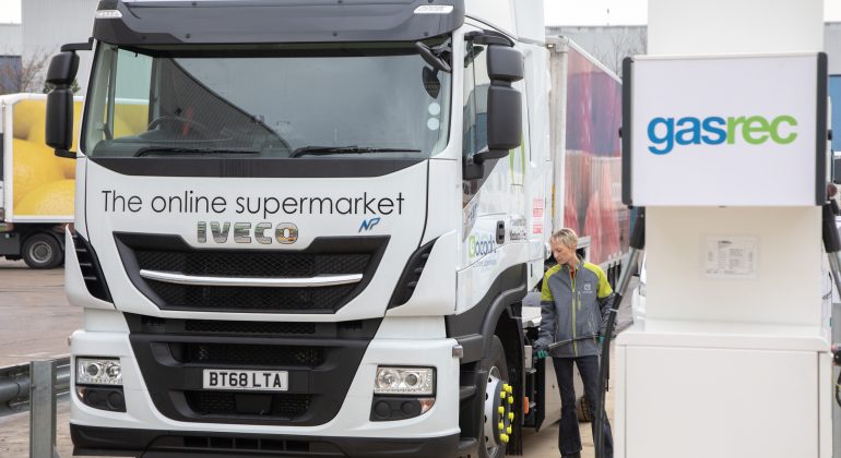 Natural Gas Refuelling Station opened for HGV Fleet by Ocado