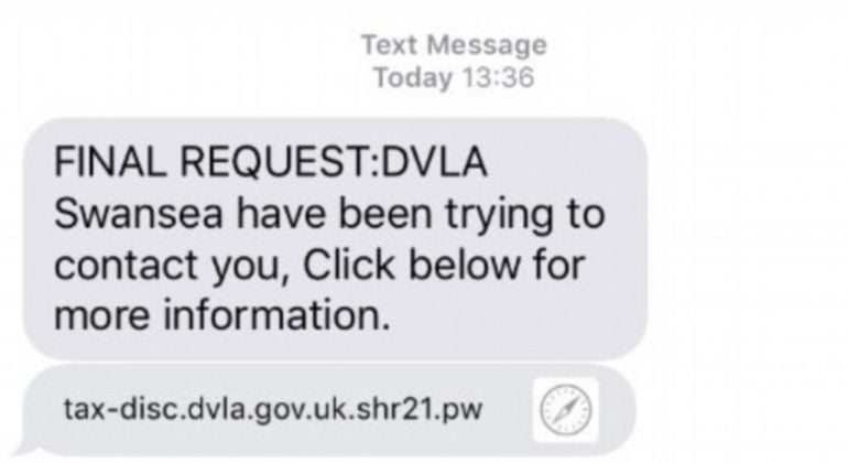 Scam texts from the DVLA - HGV Training Network