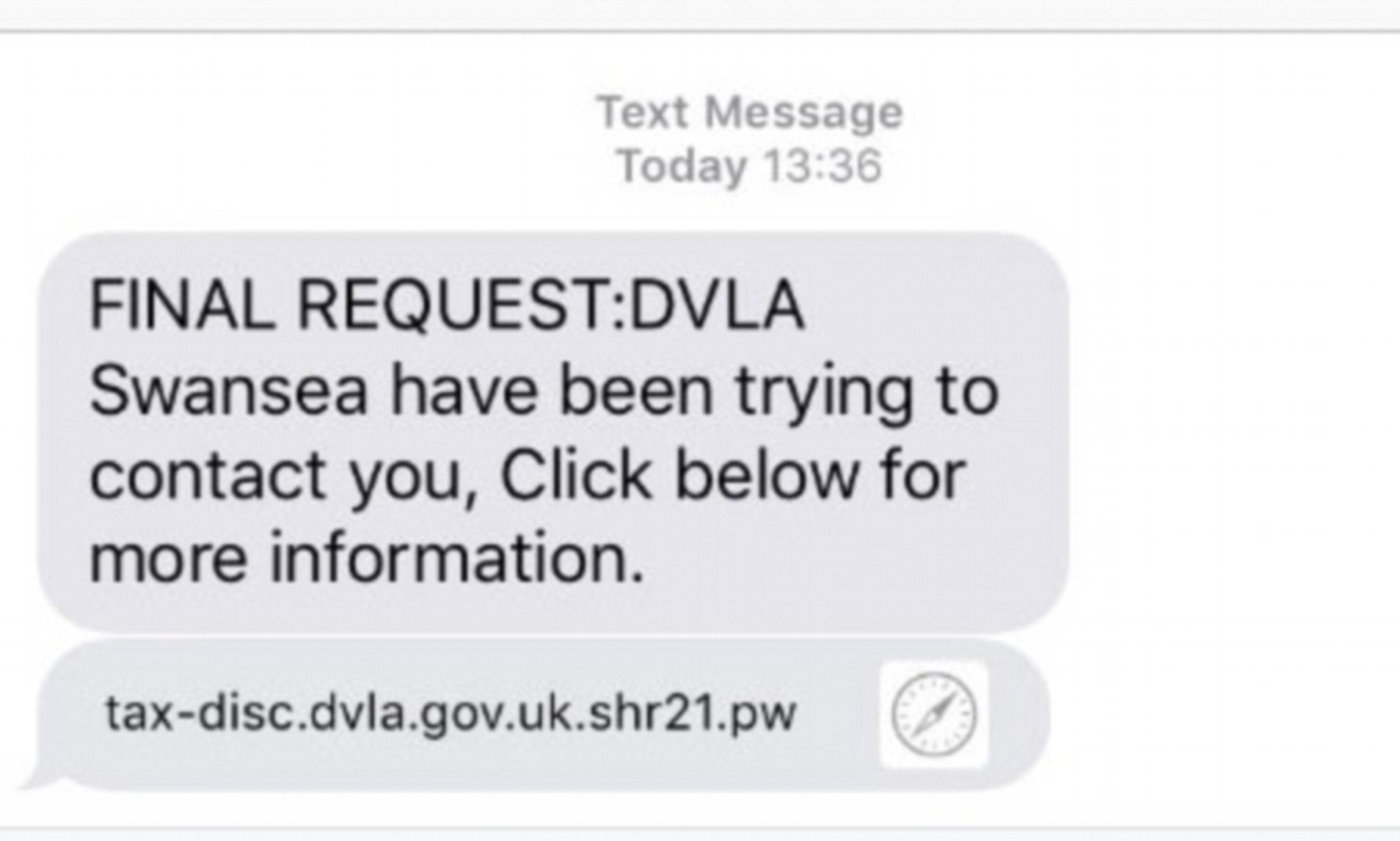 Scam texts from the DVLA - HGV Training Network