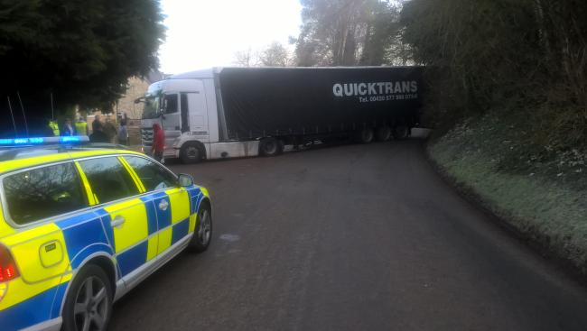 HGV fined for getting lorry wedged