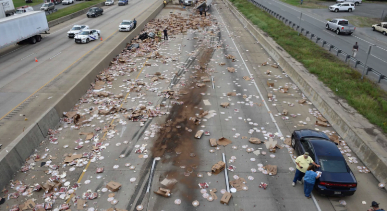 Pizza truck motorway crash