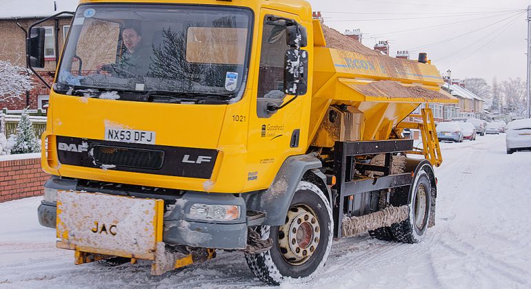 Gritter lorry heroes of the winter