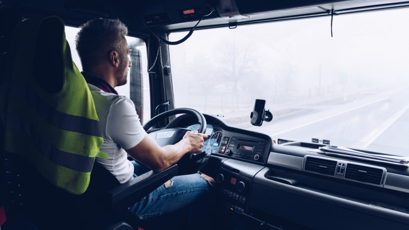 HGV driver in training